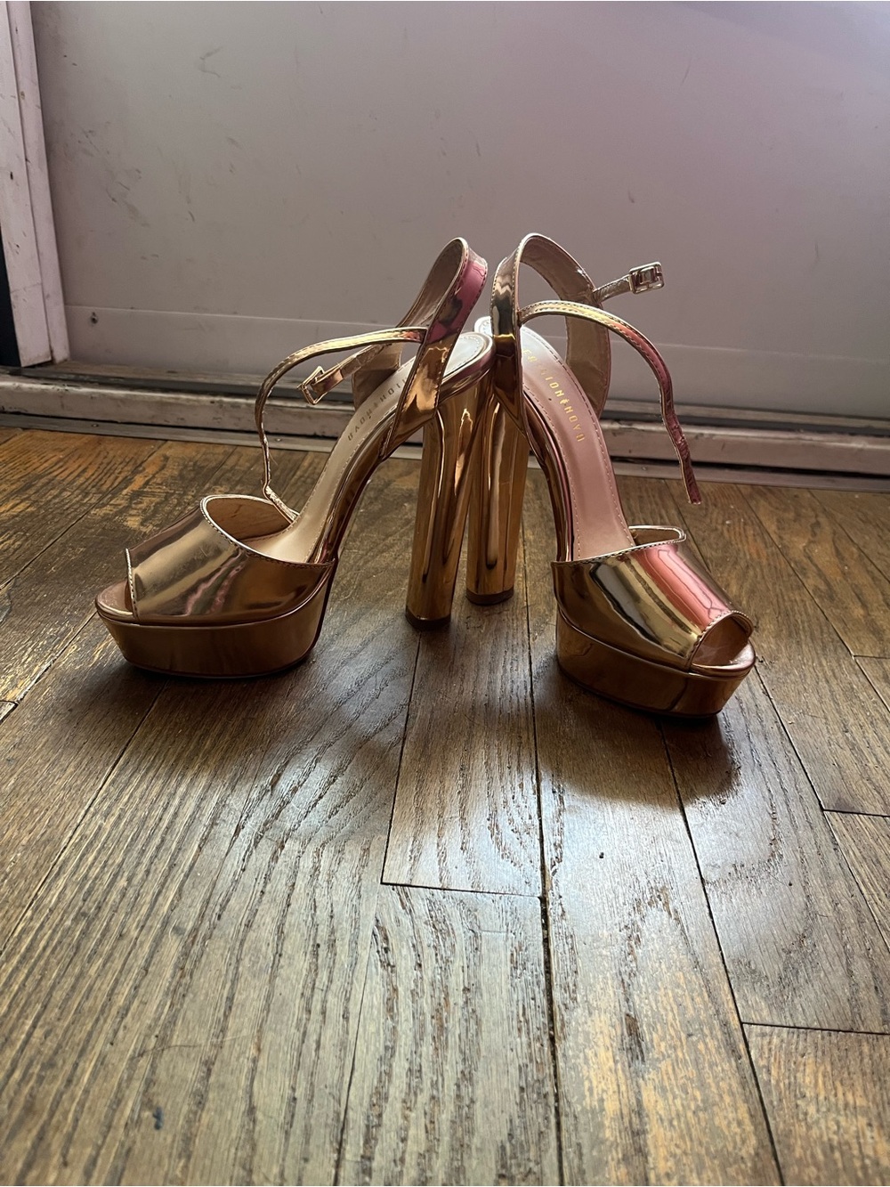 Metallic Gold Platform Heels
